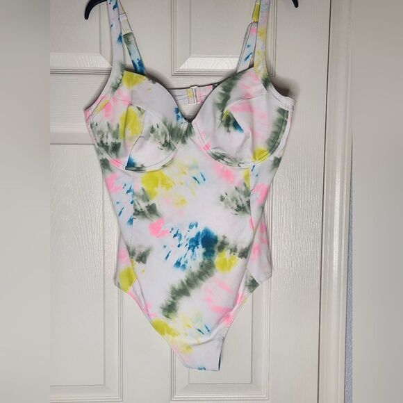 Old Navy 2XL Tie Dye Colorful High Cut Lined Women’s Piece Swimsuit - Picture 1 of 7